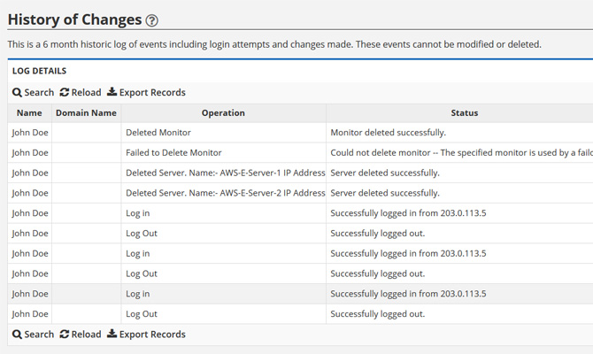 Change Log Tracking